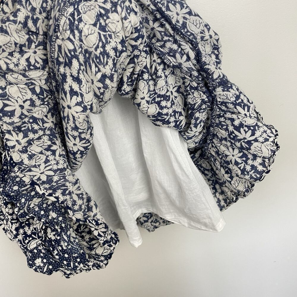 Polo Ralph Lauren Tiered Mini Dress Women Size 12 Navy Floral Western Festival - Picture 9 of 11